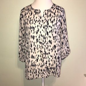 Cream and Navy Blouse